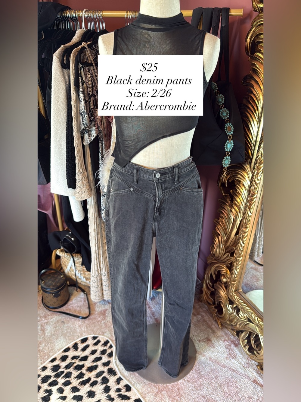 Abercrombie & Fitch Black Straight Leg Jeans